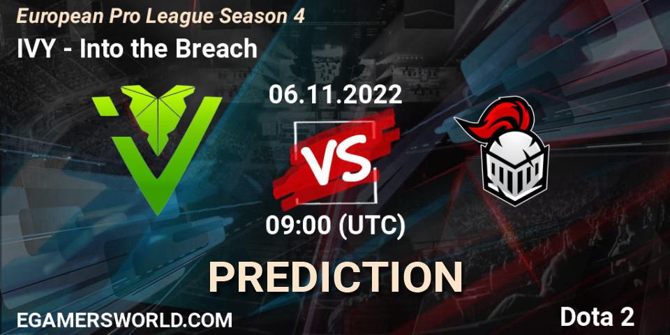 IVY - Into the Breach: прогноз. 06.11.2022 at 10:02, Dota 2, European Pro League Season 4