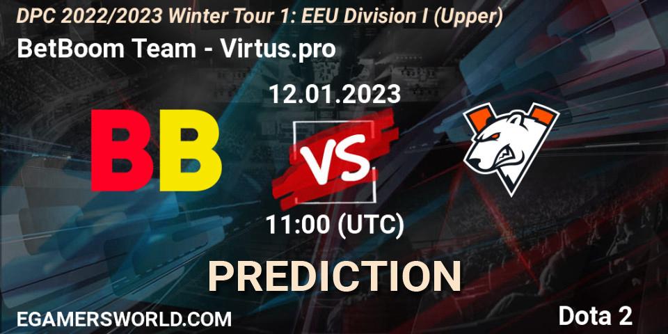 BetBoom Team - Virtus.pro: прогноз. 12.01.23, Dota 2, DPC 2022/2023 Winter Tour 1: EEU Division I (Upper)
