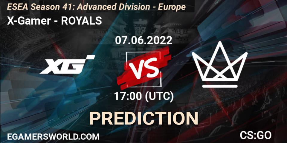 X-Gamer - ROYALS: прогноз. 07.06.2022 at 17:00, Counter-Strike (CS2), ESEA Season 41: Advanced Division - Europe