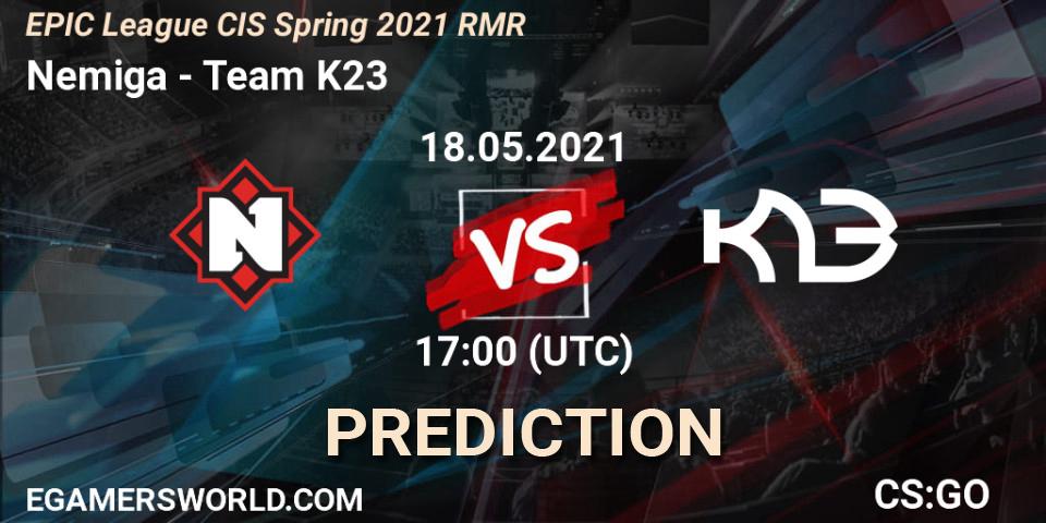 Nemiga - Team K23: прогноз. 18.05.21, CS2 (CS:GO), EPIC League CIS Spring 2021 RMR