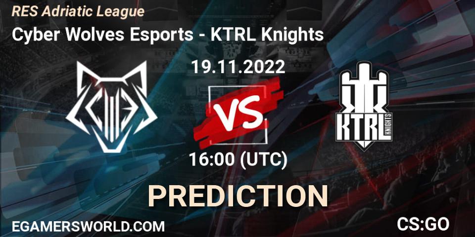 Cyber Wolves Esports - KTRL Knights: прогноз. 22.11.2022 at 17:00, Counter-Strike (CS2), RES Adriatic League
