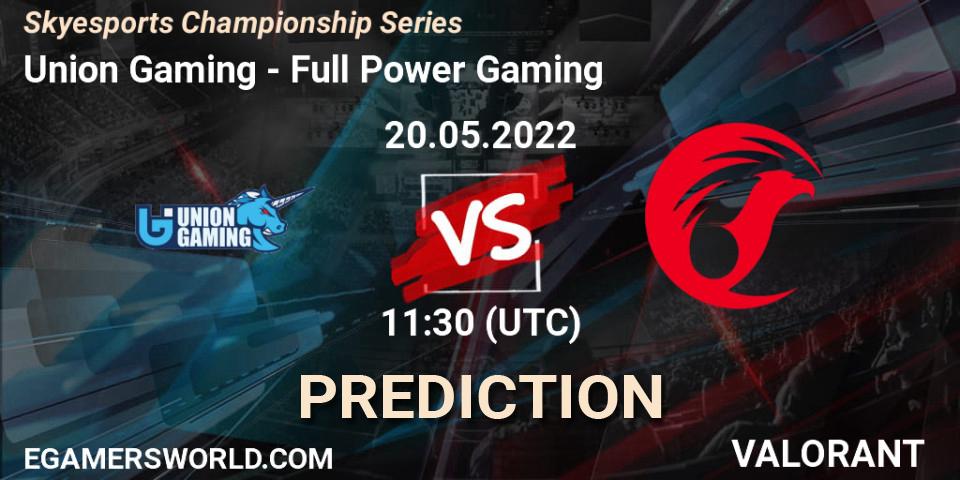 Union Gaming - Full Power Gaming: прогноз. 20.05.2022 at 14:30, VALORANT, Skyesports Championship Series