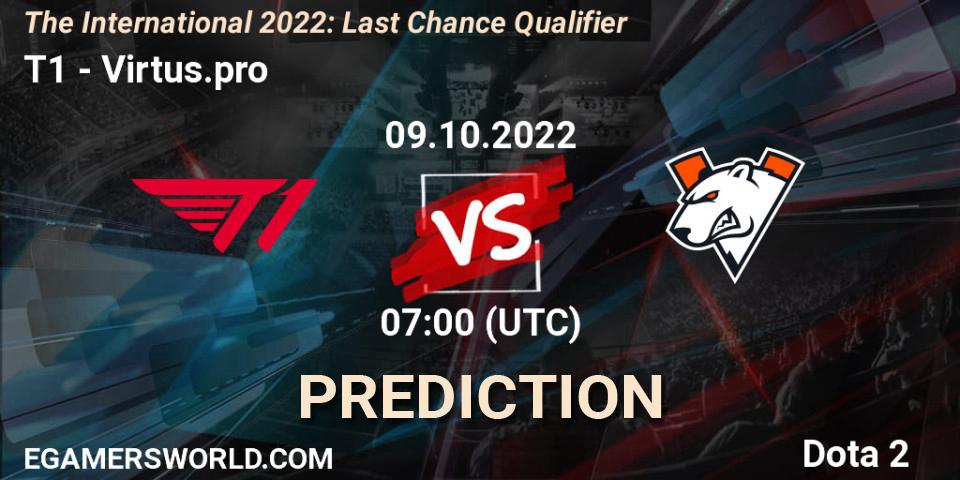 T1 - Virtus.pro: прогноз. 09.10.22, Dota 2, The International 2022: Last Chance Qualifier