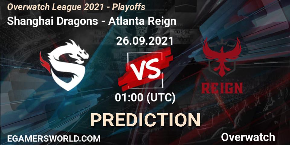 Shanghai Dragons - Atlanta Reign: прогноз. 26.09.2021 at 01:00, Overwatch, Overwatch League 2021 - Playoffs