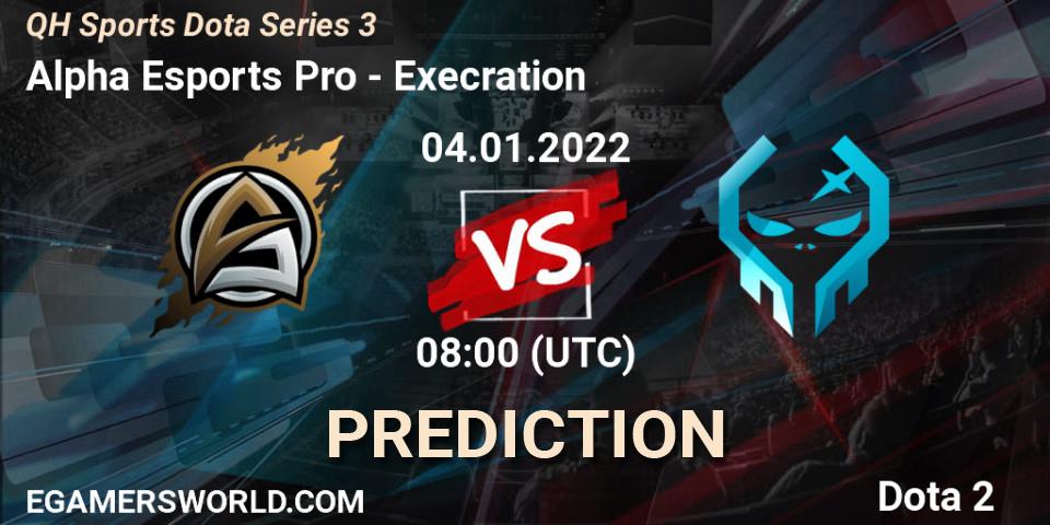 Alpha Esports Pro - Execration: прогноз. 04.01.2022 at 08:15, Dota 2, QH Sports Dota Series 3