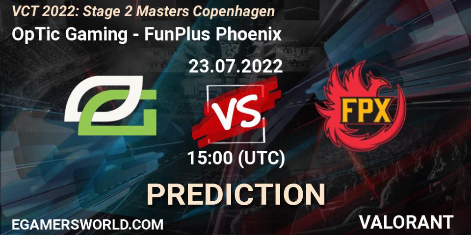 OpTic Gaming - FunPlus Phoenix: прогноз. 23.07.22, VALORANT, VCT 2022: Stage 2 Masters Copenhagen