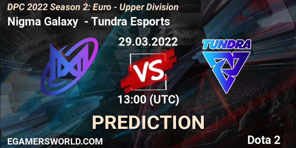 Nigma Galaxy - Tundra Esports: прогноз. 29.03.2022 at 12:55, Dota 2, DPC 2021/2022 Tour 2 (Season 2): WEU (Euro) Divison I (Upper) - DreamLeague Season 17