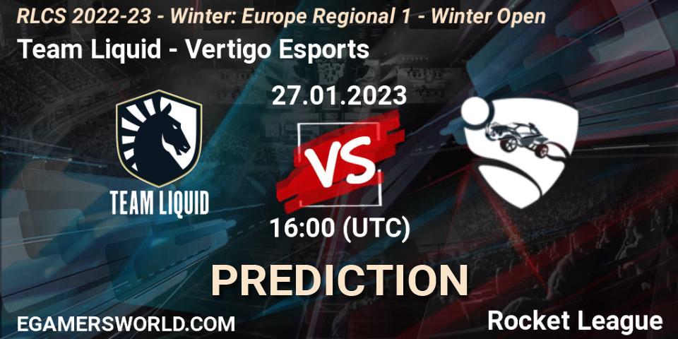 Team Liquid - Vertigo Esports: прогноз. 27.01.2023 at 16:00, Rocket League, RLCS 2022-23 - Winter: Europe Regional 1 - Winter Open