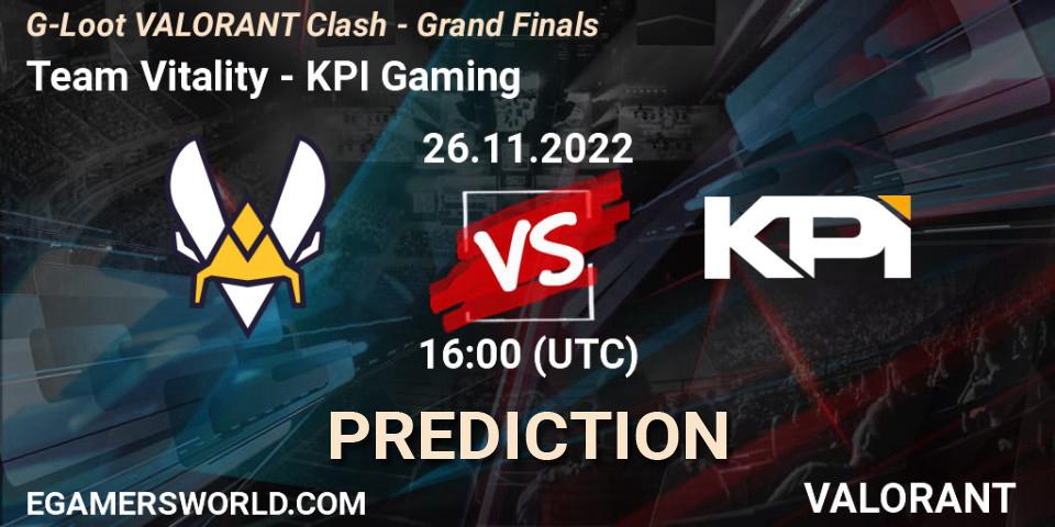 Team Vitality - KPI Gaming: прогноз. 26.11.22, VALORANT, G-Loot VALORANT Clash - Grand Finals
