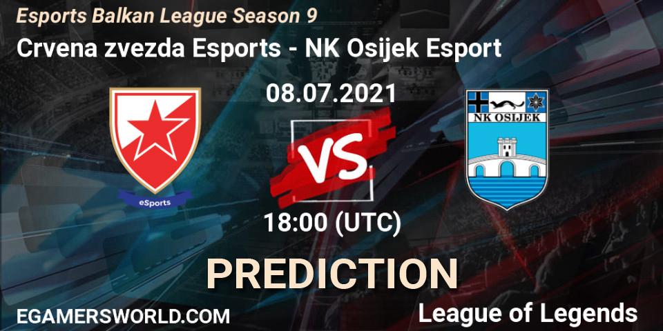 Crvena zvezda Esports - NK Osijek Esport: прогноз. 08.07.2021 at 18:00, LoL, Esports Balkan League Season 9