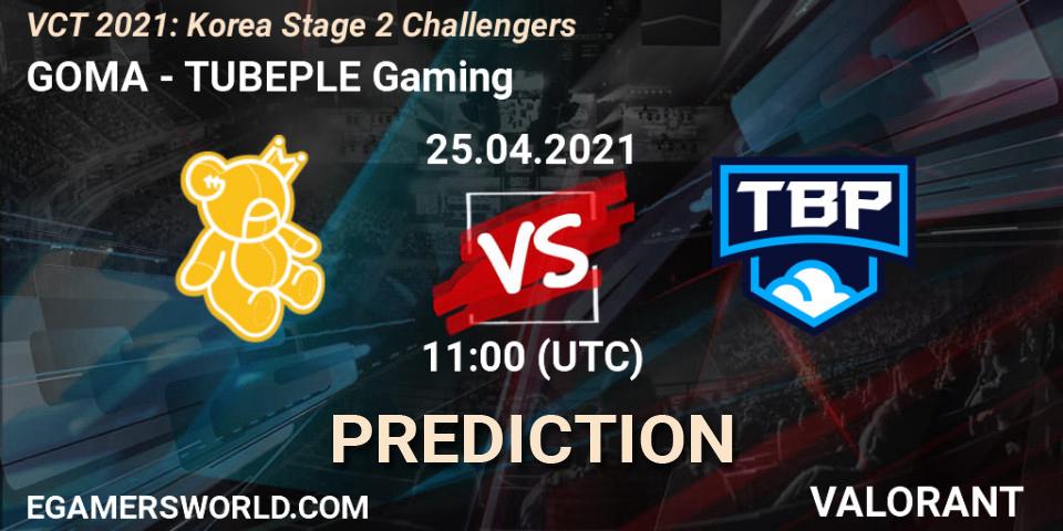 GOMA - TUBEPLE Gaming: прогноз. 25.04.2021 at 11:00, VALORANT, VCT 2021: Korea Stage 2 Challengers