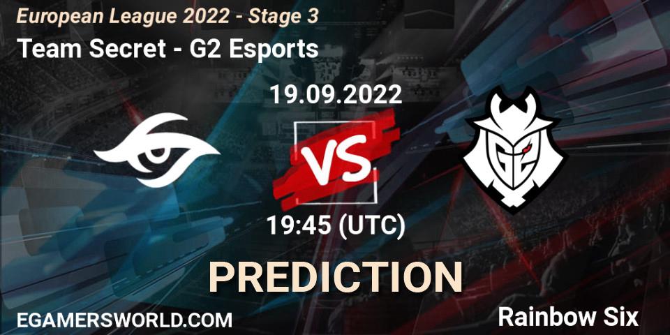 Team Secret - G2 Esports: прогноз. 19.09.22, Rainbow Six, European League 2022 - Stage 3
