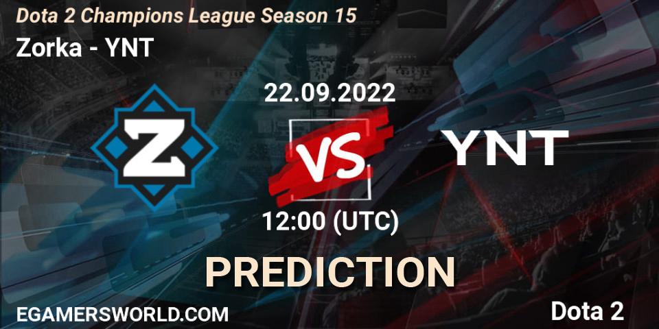 Zorka - YNT: прогноз. 22.09.2022 at 12:04, Dota 2, Dota 2 Champions League Season 15
