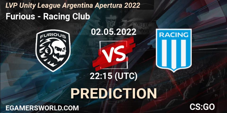 Furious - Racing Club: прогноз. 02.05.2022 at 22:15, Counter-Strike (CS2), LVP Unity League Argentina Apertura 2022