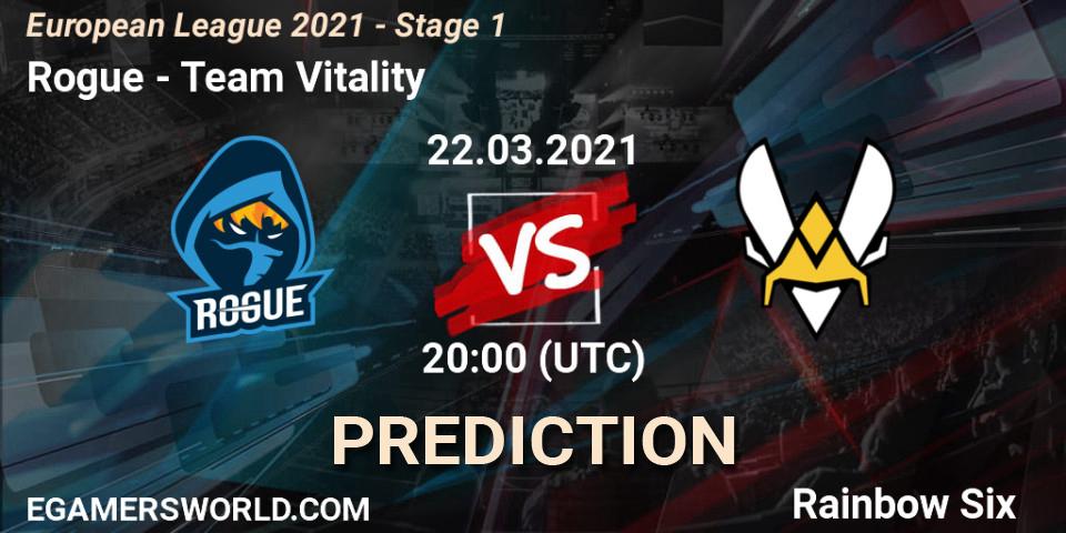 Rogue - Team Vitality: прогноз. 22.03.21, Rainbow Six, European League 2021 - Stage 1