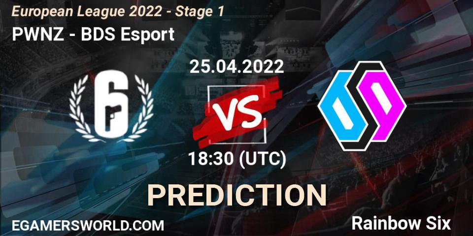 PWNZ - BDS Esport: прогноз. 25.04.2022 at 17:15, Rainbow Six, European League 2022 - Stage 1