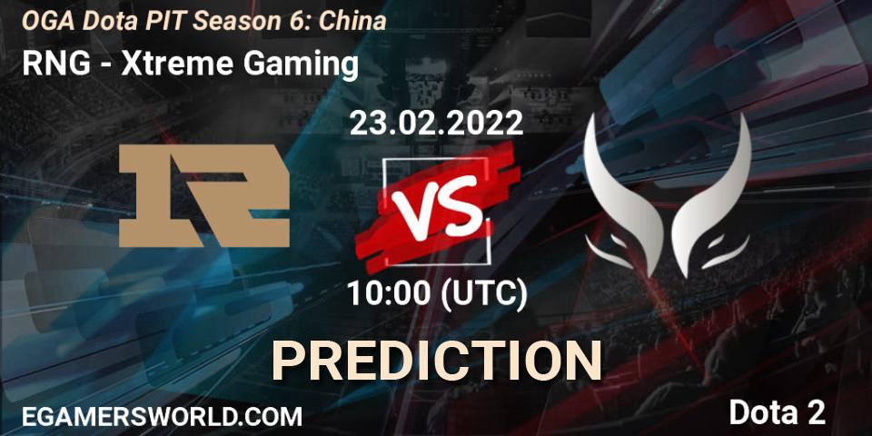 RNG - Xtreme Gaming: прогноз. 23.02.2022 at 10:00, Dota 2, OGA Dota PIT Season 6: China