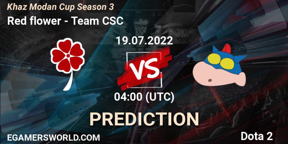 Red flower - Team CSC: прогноз. 19.07.2022 at 04:08, Dota 2, Khaz Modan Cup Season 3