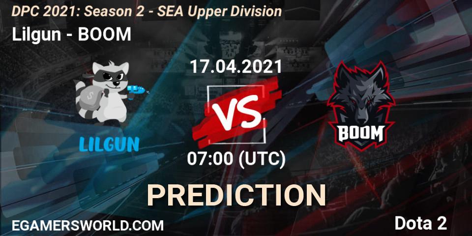 Lilgun - BOOM: прогноз. 17.04.2021 at 07:01, Dota 2, DPC 2021: Season 2 - SEA Upper Division