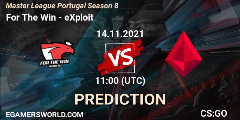 For The Win - eXploit: прогноз. 14.11.2021 at 11:00, Counter-Strike (CS2), Master League Portugal Season 8