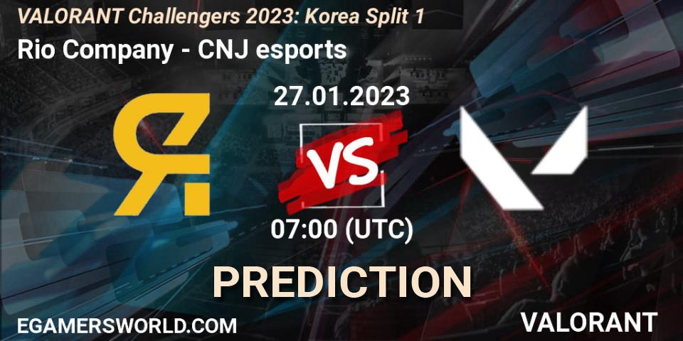 Rio Company - CNJ Esports: прогноз. 27.01.2023 at 07:00, VALORANT, VALORANT Challengers 2023: Korea Split 1