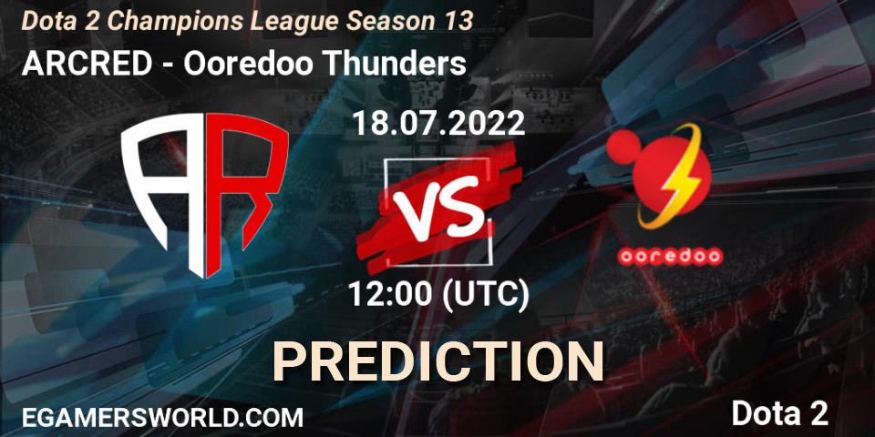 ARCRED - Ooredoo Thunders: прогноз. 18.07.2022 at 12:00, Dota 2, Dota 2 Champions League Season 13