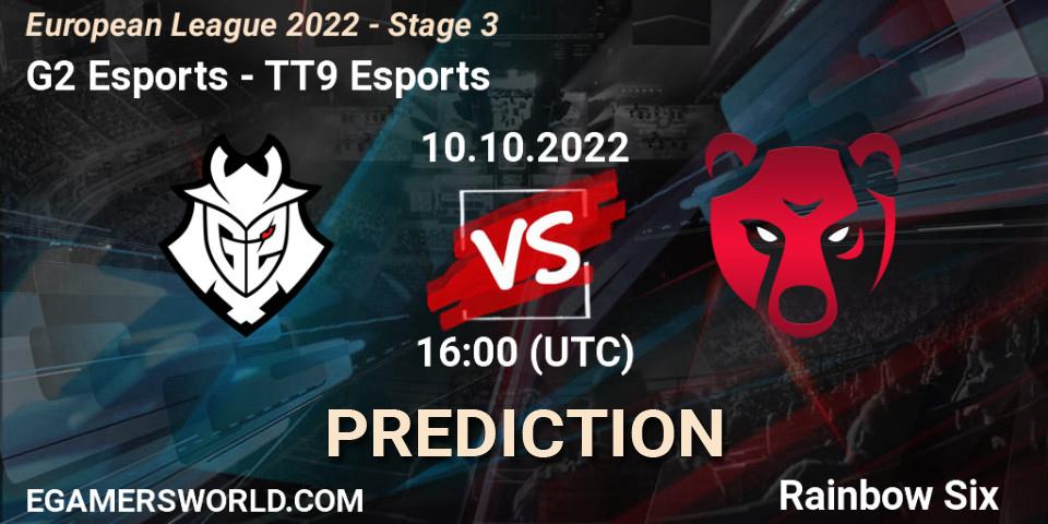 G2 Esports - TT9 Esports: прогноз. 10.10.2022 at 19:45, Rainbow Six, European League 2022 - Stage 3