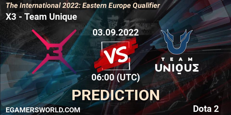 X3 - Team Unique: прогноз. 03.09.22, Dota 2, The International 2022: Eastern Europe Qualifier