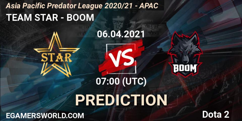 TEAM STAR - BOOM: прогноз. 06.04.2021 at 06:33, Dota 2, Asia Pacific Predator League 2020/21 - APAC