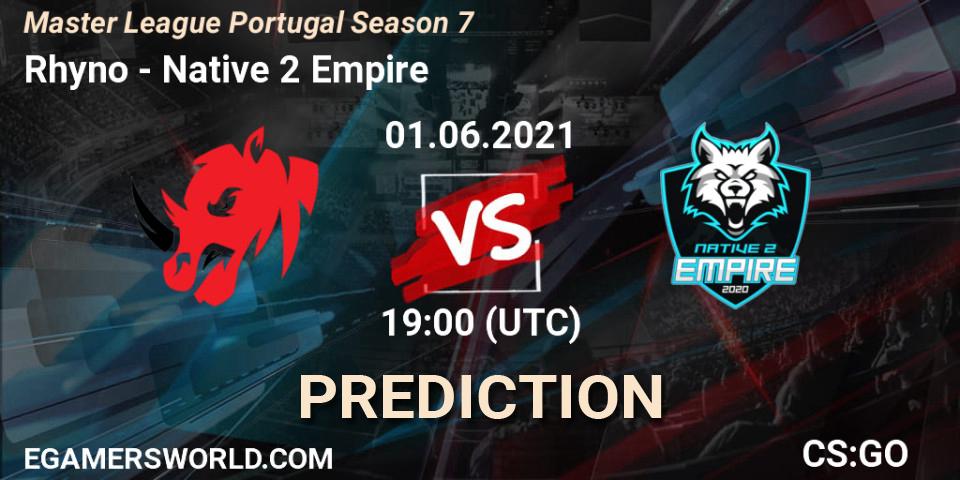Rhyno - Native 2 Empire: прогноз. 01.06.2021 at 19:20, Counter-Strike (CS2), Master League Portugal Season 7