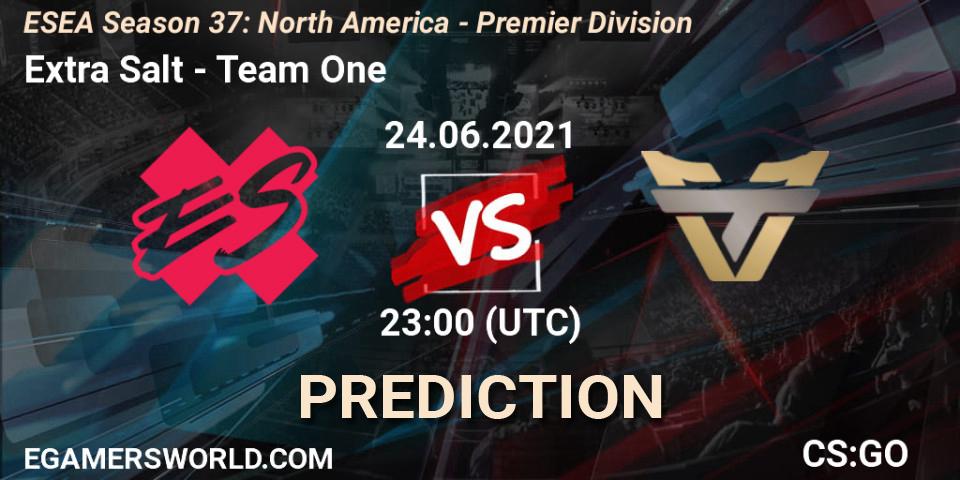 Extra Salt - Team One: прогноз. 24.06.2021 at 23:00, Counter-Strike (CS2), ESEA Season 37: North America - Premier Division
