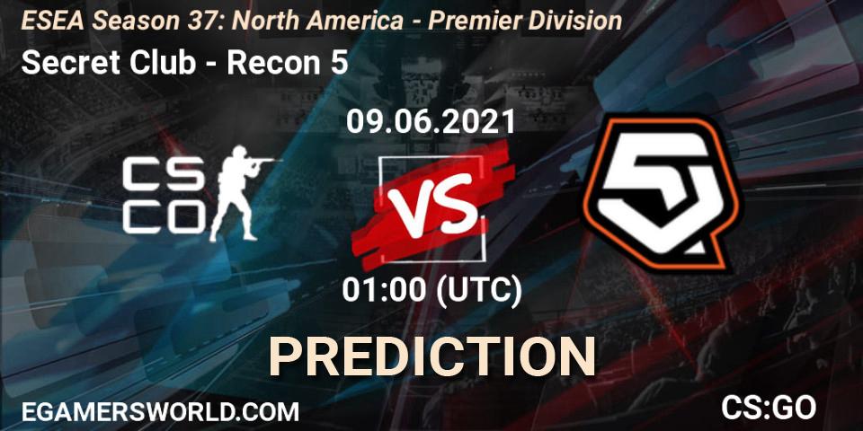 Secret Club - Recon 5: прогноз. 09.06.2021 at 01:00, Counter-Strike (CS2), ESEA Season 37: North America - Premier Division