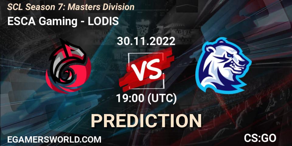 ESCA Gaming - LODIS: прогноз. 05.12.22, CS2 (CS:GO), SCL Season 7: Masters Division