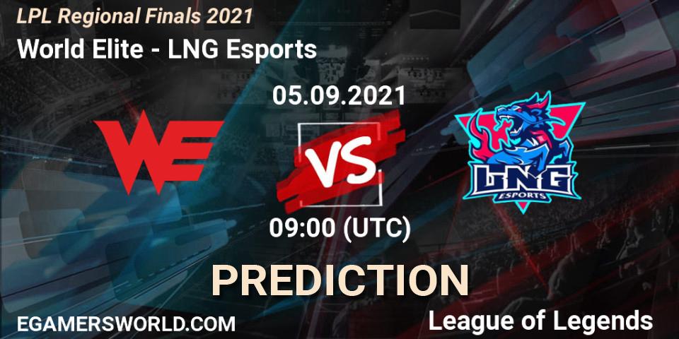 World Elite - LNG Esports: прогноз. 05.09.2021 at 10:00, LoL, LPL Regional Finals 2021