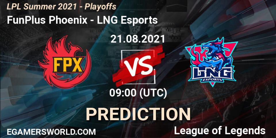 FunPlus Phoenix - LNG Esports: прогноз. 21.08.21, LoL, LPL Summer 2021 - Playoffs
