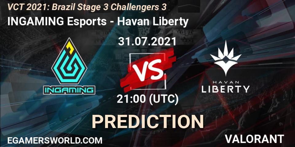 INGAMING Esports - Havan Liberty: прогноз. 31.07.2021 at 21:00, VALORANT, VCT 2021: Brazil Stage 3 Challengers 3