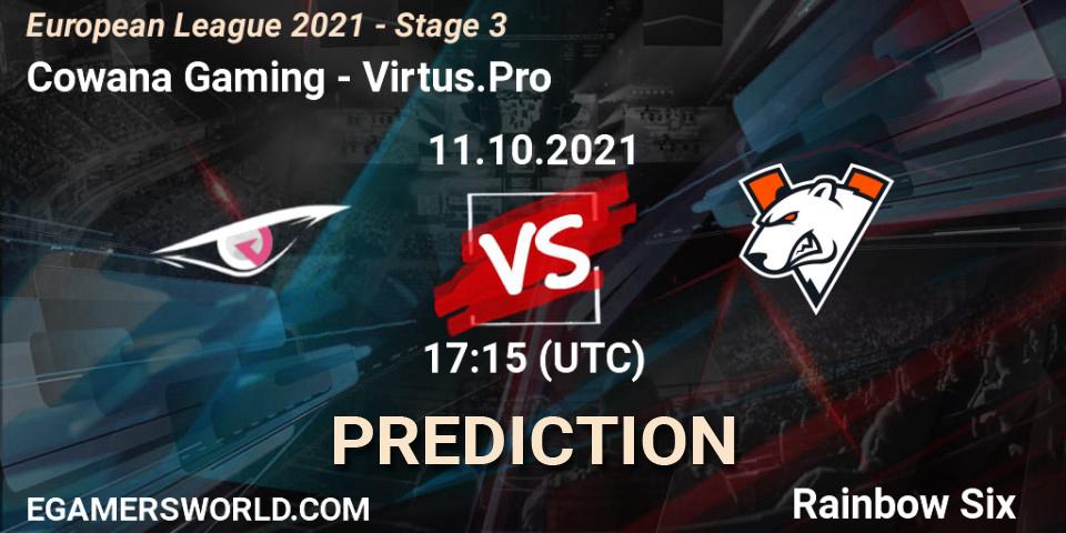 Cowana Gaming - Virtus.Pro: прогноз. 11.10.21, Rainbow Six, European League 2021 - Stage 3