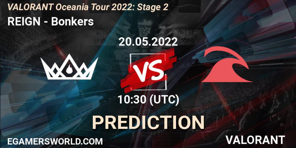 REIGN - Bonkers: прогноз. 20.05.2022 at 11:30, VALORANT, VALORANT Oceania Tour 2022: Stage 2