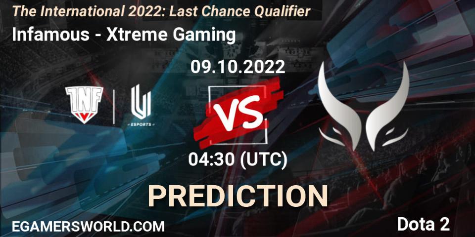 Infamous - Xtreme Gaming: прогноз. 09.10.2022 at 04:54, Dota 2, The International 2022: Last Chance Qualifier