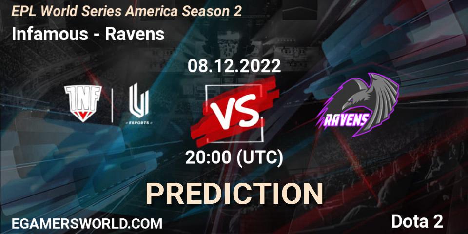 Infamous - Ravens: прогноз. 08.12.2022 at 20:55, Dota 2, EPL World Series America Season 2