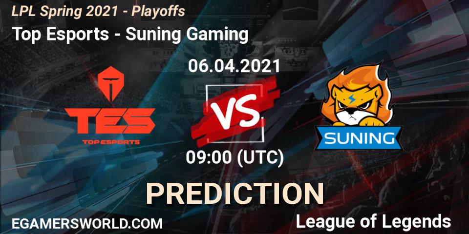 Top Esports - Suning Gaming: прогноз. 06.04.21, LoL, LPL Spring 2021 - Playoffs