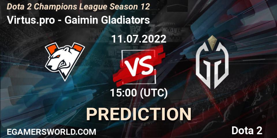 Virtus.pro - Gaimin Gladiators: прогноз. 11.07.2022 at 12:48, Dota 2, Dota 2 Champions League Season 12