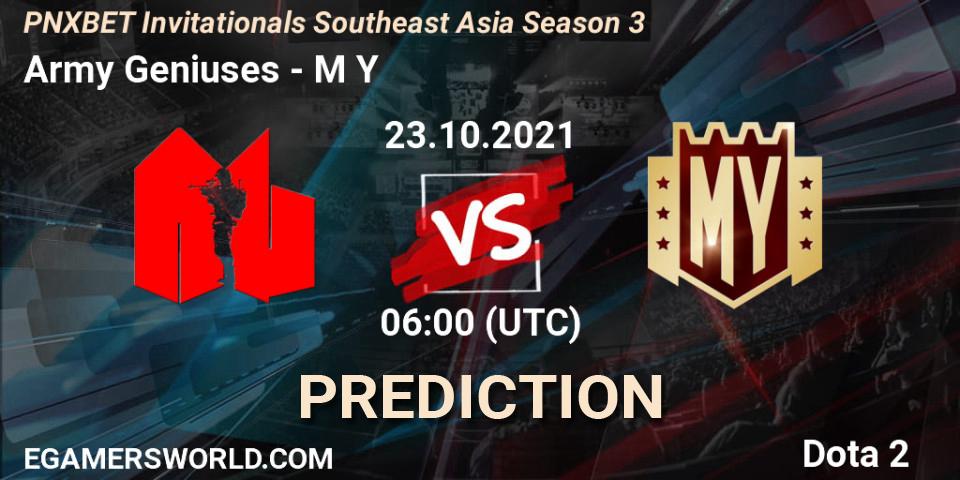 Army Geniuses - M Y: прогноз. 23.10.2021 at 06:20, Dota 2, PNXBET Invitationals Southeast Asia Season 3