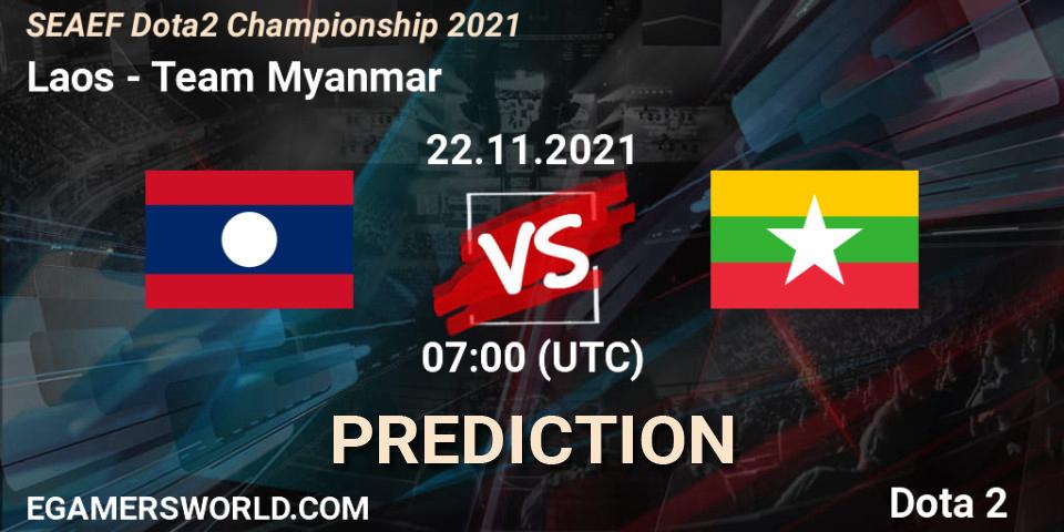 Laos - Team Myanmar: прогноз. 22.11.2021 at 07:02, Dota 2, SEAEF Dota2 Championship 2021