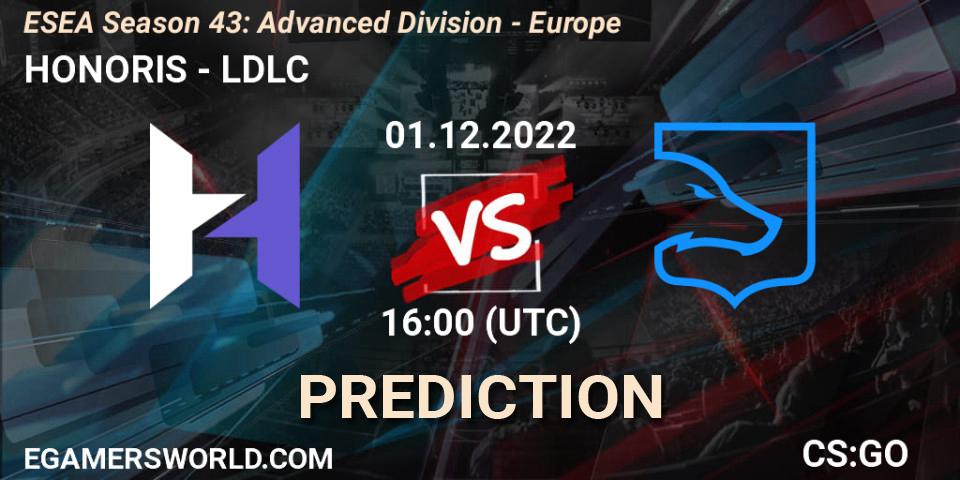 HONORIS - LDLC: прогноз. 01.12.22, CS2 (CS:GO), ESEA Season 43: Advanced Division - Europe