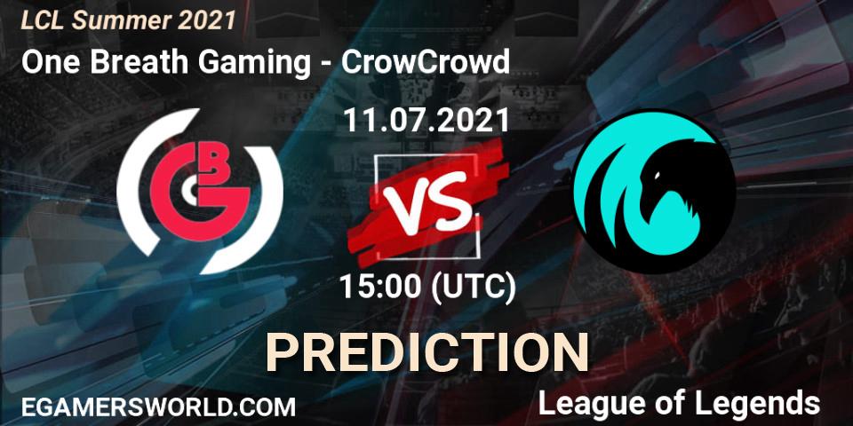 One Breath Gaming - CrowCrowd: прогноз. 11.07.2021 at 15:00, LoL, LCL Summer 2021