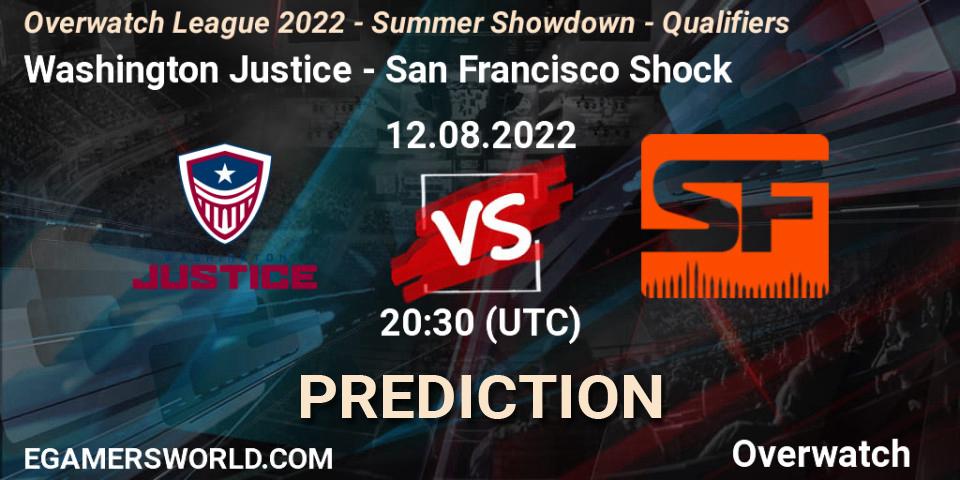 Washington Justice - San Francisco Shock: прогноз. 12.08.2022 at 20:30, Overwatch, Overwatch League 2022 - Summer Showdown - Qualifiers