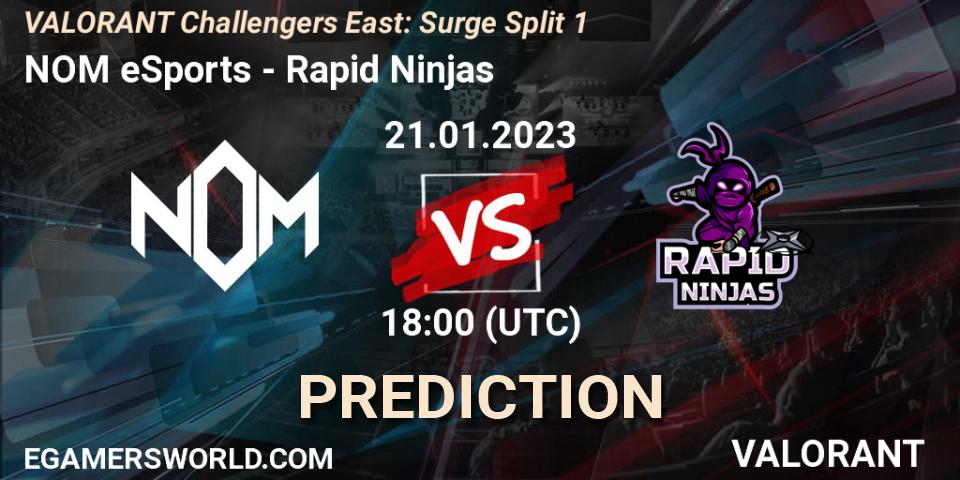 NOM eSports - Rapid Ninjas: прогноз. 21.01.2023 at 18:30, VALORANT, VALORANT Challengers 2023 East: Surge Split 1