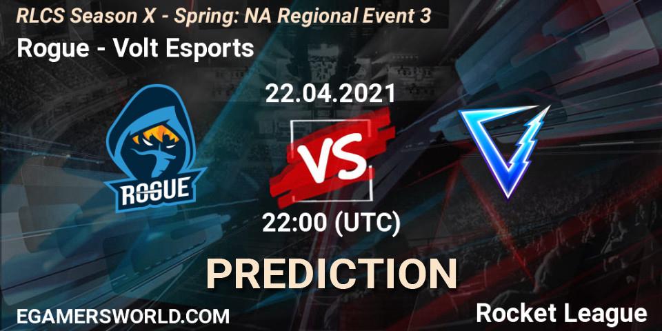 Rogue - Volt Esports: прогноз. 22.04.2021 at 22:00, Rocket League, RLCS Season X - Spring: NA Regional Event 3