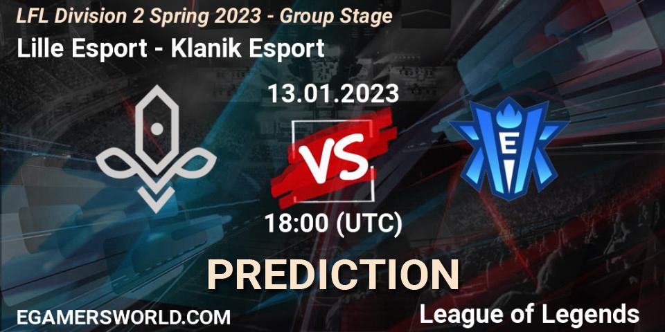 Lille Esport - Klanik Esport: прогноз. 13.01.2023 at 18:00, LoL, LFL Division 2 Spring 2023 - Group Stage